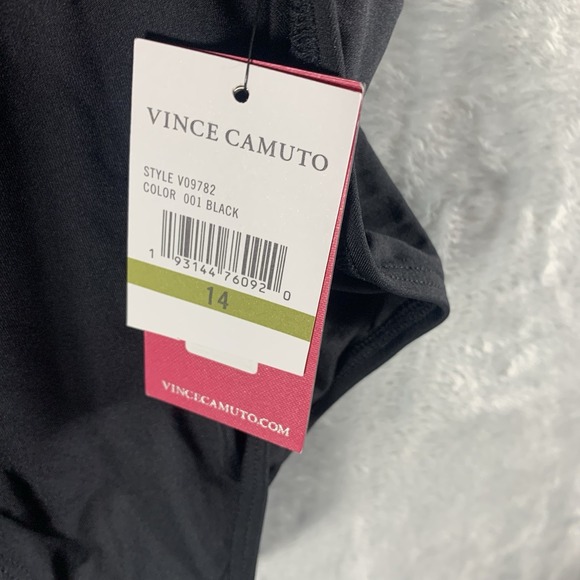 Vince Camuto Swimsuit Womens 14 One Piece Plunge Black Wrap Tie Waist NWT - Picture 5 of 8